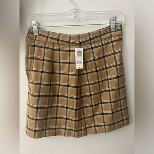 Aritzia Tan Plaid Mini Skirt